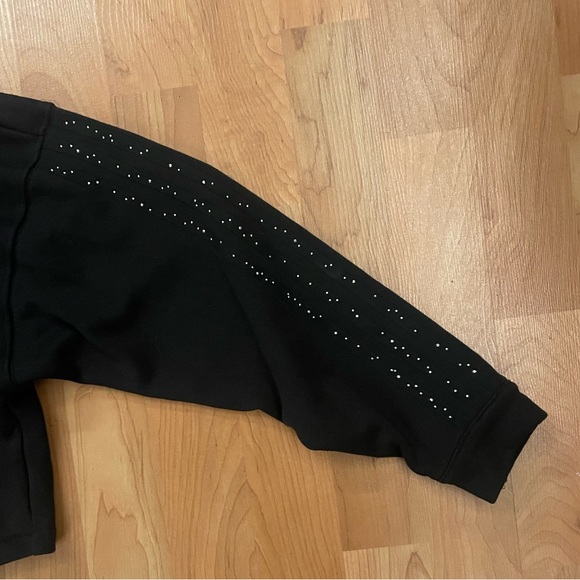 Adidas Originals Women's Basketball Cropped Hoodie Rhinestones - Picture 9 of 12